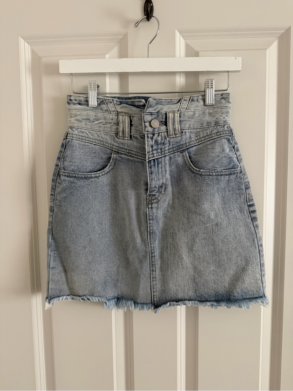 Kancan Denim Mini Skirt - Light Blue Wash